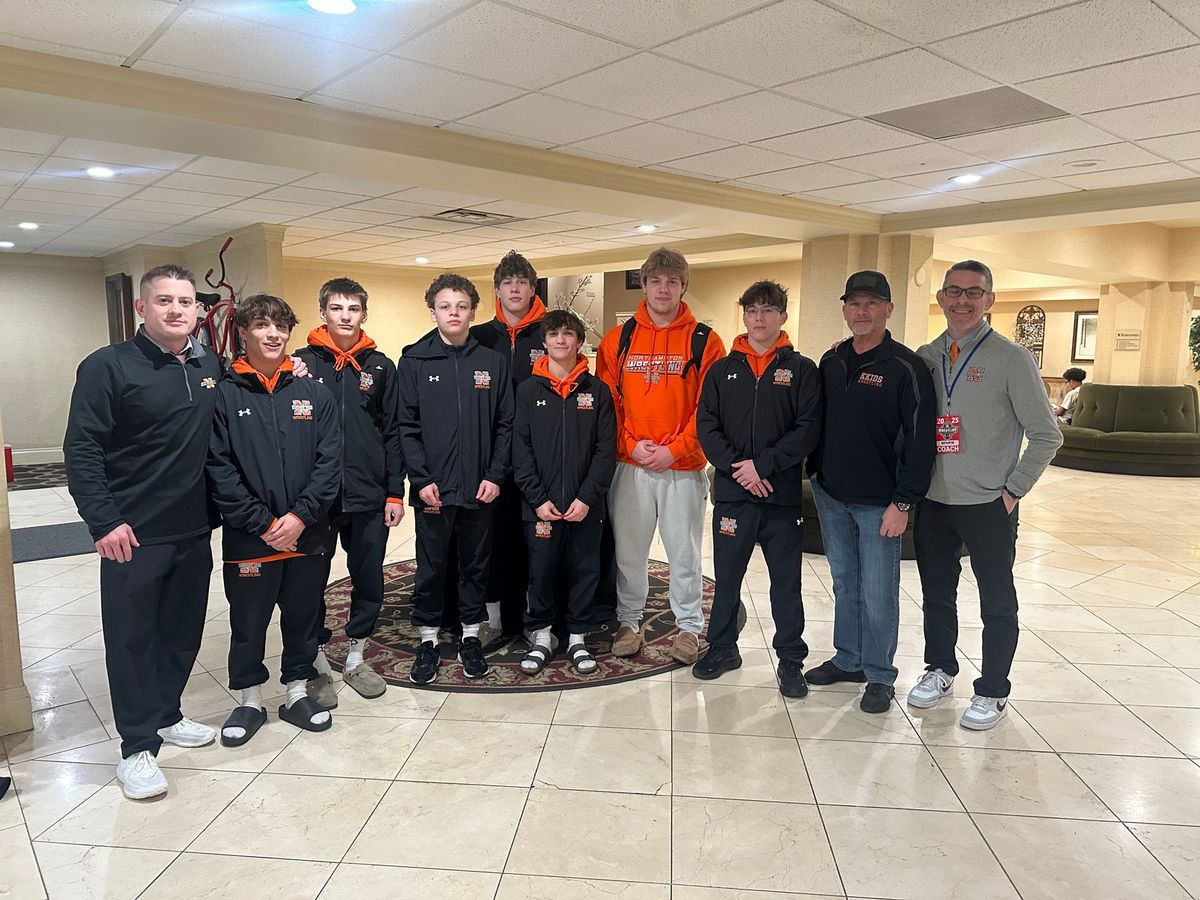 Northampton wrestlers and coaches at the state tournament