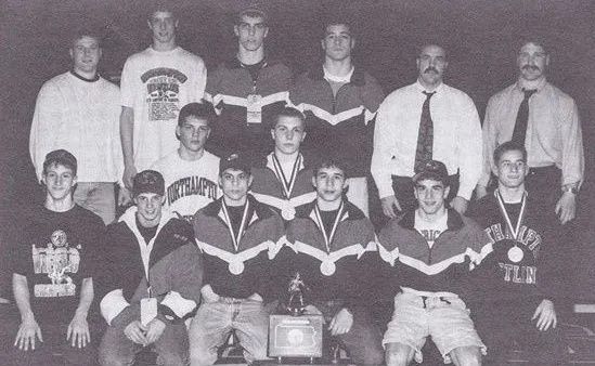 The 1993–94 Northampton team and coaches with the PIAA Class AAA team championship trophy