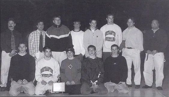 The 1999–2000 Northampton team and coaches with the PIAA Class AAA team championship trophy
